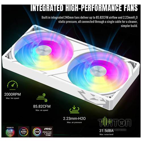 GAMEMAX GLACIER 240 LCD WH