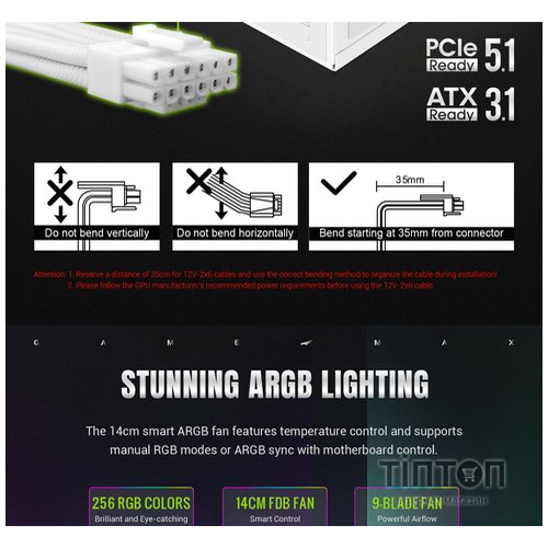 GAMEMAX RGB PRO 1050G WH