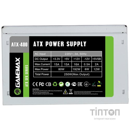 GAMEMAX ST-612-2U3-TYC 400W