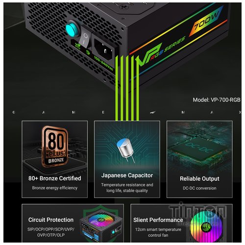 GAMEMAX VP 700S BK-RGB