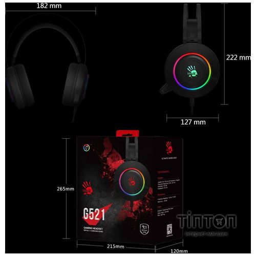 Гарнітура Bloody G521 Black