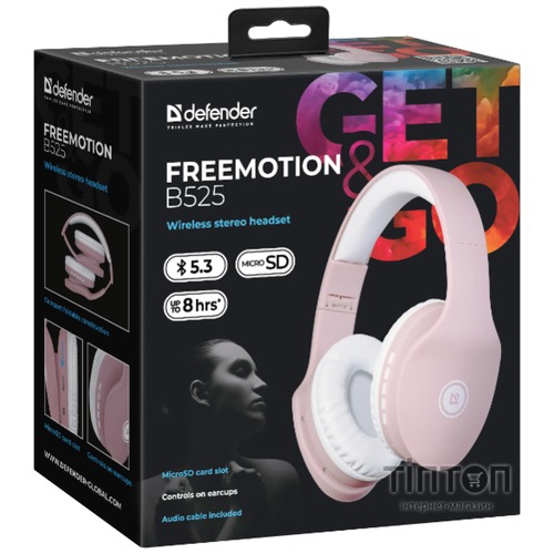 Гарнітура Defender FreeMotion B525 White/Pink (63528)