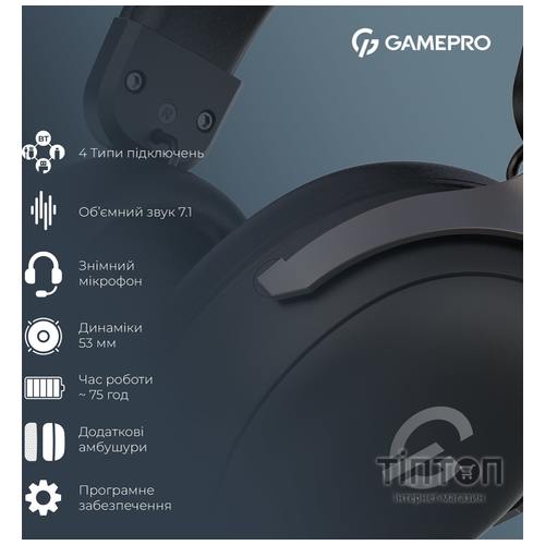 Гарнітура GamePro Asgard Freya Pro Black (HSW201B)