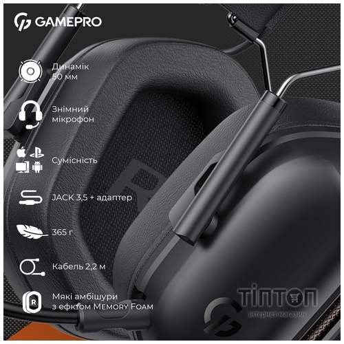 Навушники GamePro Genesis Hunter Black (HS1350B)