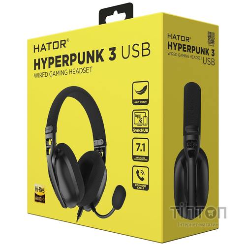 Навушники Hator Hyреrpunk 3 Hi-Res USB 7.1 Black (ESH10)