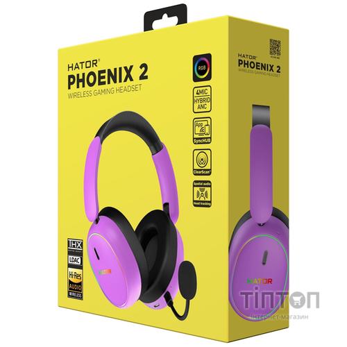 Навушники Hator Phoenix 2 Wireless Hi-Res SyncHUB Cyber Violet (ESH42)
