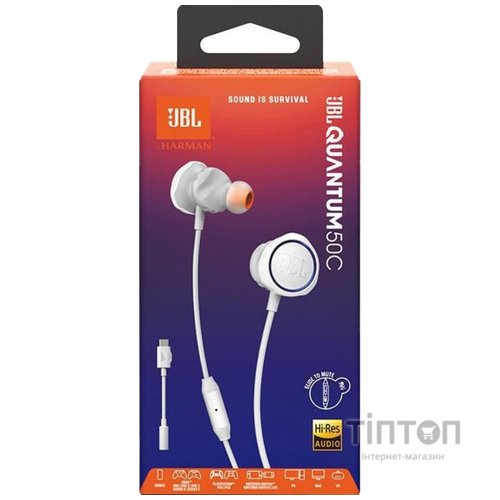 Гарнiтура JBL Quantum 50C White (JBLQTUM50CWHT)