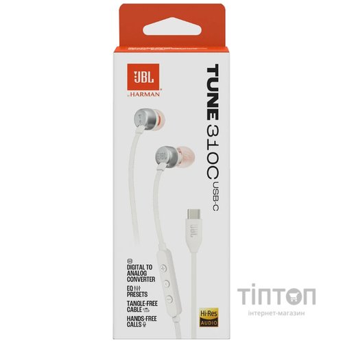 Гарнітура JBL TUNE 310C USB-C White (JBLT310CWHT)