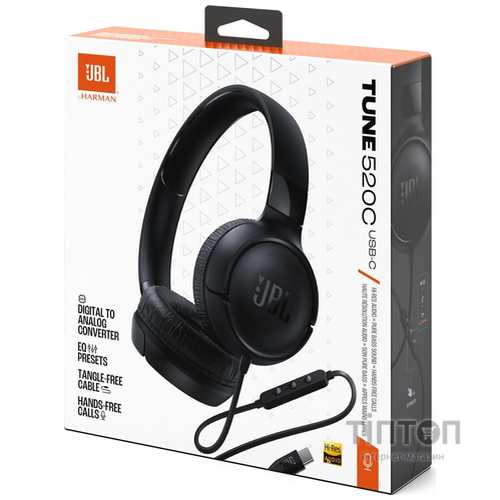 Гарнiтура JBL Tune 520C Black (JBLT520CBLK)