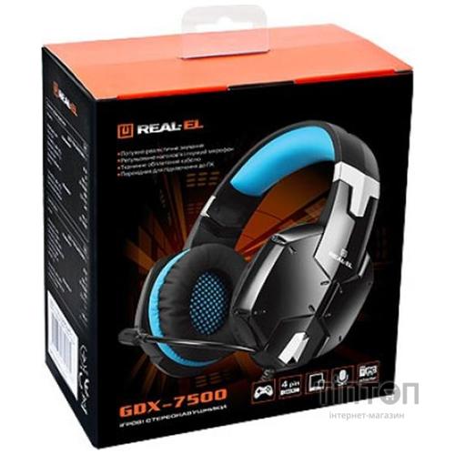 Гарнітура REAL-EL GDX-7500 Black/Blue UAH