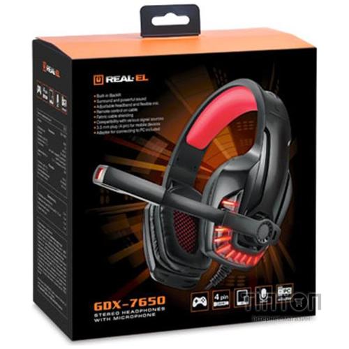 Гарнитура REAL-EL GDX-7650 Black/Red UAH