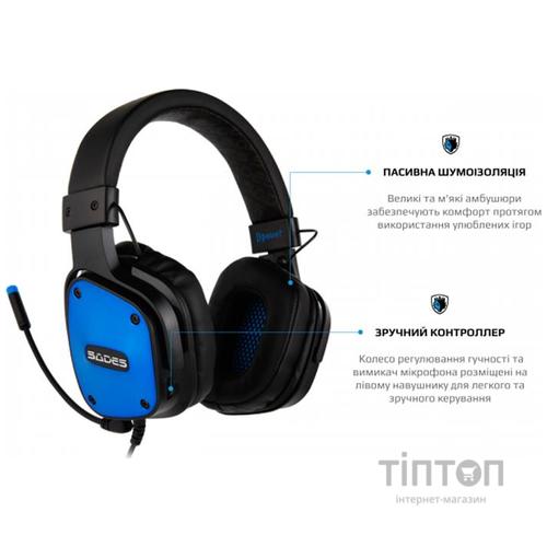 Гарнитура Sades SA-722 Dpower Black/Blue (sa722blj)