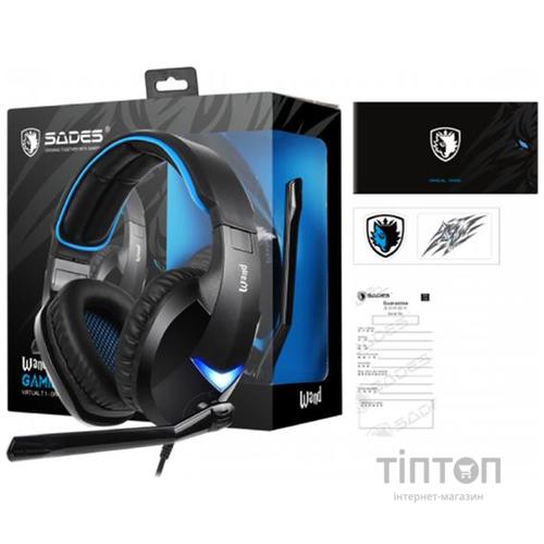 Гарнитура Sades SA-914 Wand Black/Blue LED (sa914bku)