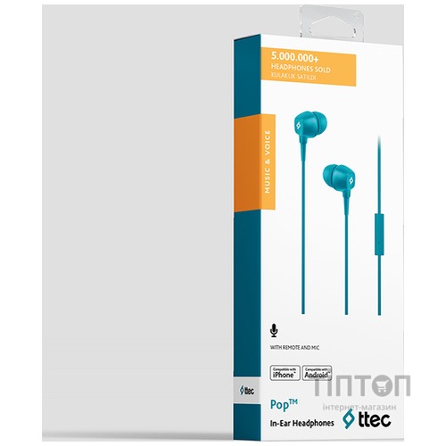 Гарнитура Ttec Pop Turquoise (2KMM13TZ)