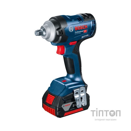 Гайковерт Bosch GDS 18V-400, 2x5Ah, 400 Нм, 0-2500 об/хв, кейс, зажим квадрат, 1.87 кг (0.601.9K0.020)