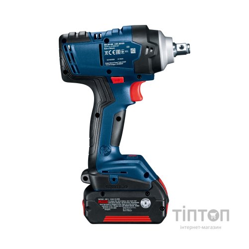 Гайковерт Bosch GDS 18V-400, 2x5Ah, 400 Нм, 0-2500 об/хв, кейс, зажим квадрат, 1.87 кг (0.601.9K0.020)