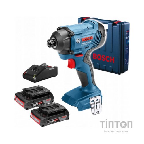 Гайковерт Bosch ударний GDR 180-Li, 2х18 В, 160 Нм, 1/4", 1.1кг, кейс (0.601.9G5.123)