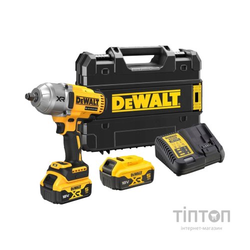 Гайковерт DeWALT 18 В XR Li-lon, 2*5Ah, кейс TSTAK (DCF900P2T)