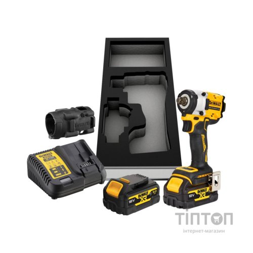 Гайковерт DeWALT 18 В XR Li-lon,406 Нм, 5 Ah, 2 АКБ, ЗП, чохол (DCF921P2G)