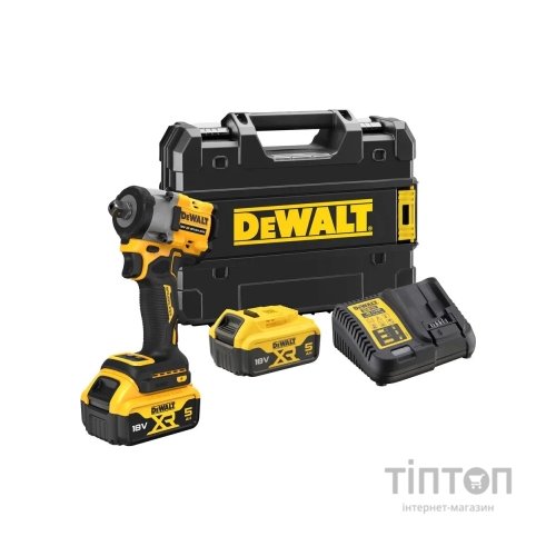 Гайковерт DeWALT 18 В XR Li-lon,406 Нм, 5 Ah, 2 АКБ, ЗП, TSTAK (DCF922P2T)