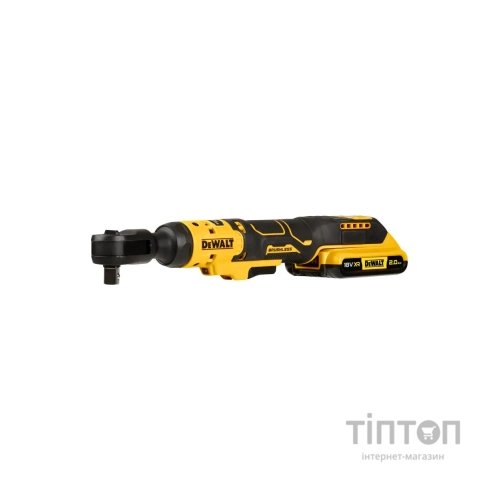 Гайковерт DeWALT кутовий - тріскачка, 18V XR Li-lon 2Ah, 95 Нм, сумка (DCF512D1)