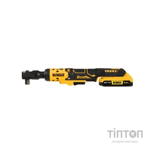 Гайковерт DeWALT кутовий - тріскачка, 18V XR Li-lon 2Ah, 95 Нм, сумка (DCF512D1)