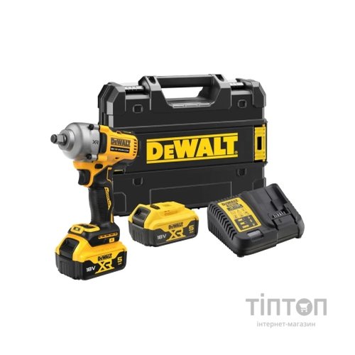 Гайковерт DeWALT ударний 18 В XR Li-lon, 2x5Ah, безщітковий, 812 Нм, TSTAK (DCF891P2T)