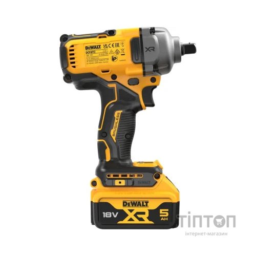 Гайковерт DeWALT ударний 18 В XR Li-lon, 2x5Ah, безщітковий, 812 Нм, TSTAK (DCF892P2T)