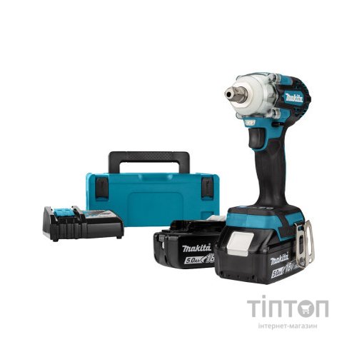Гайковерт Makita LXT, 18V, 2x5Ah, DC18RC, Makpac, 300 Нм, 1/2" (DTW301RTJ)