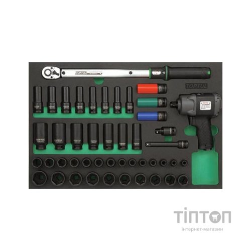 Гайковерт Toptul пневмо з набором ударних головок (GVD4602)