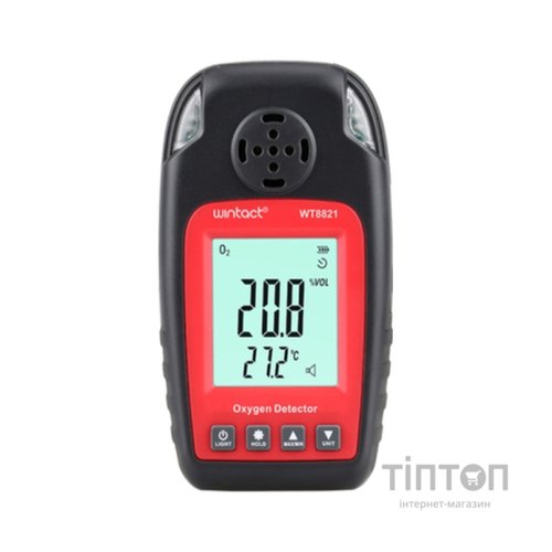Газоаналізатор Wintact концентрації кисню O2 + термометр 0-25% VOL, 0-50 ° C (WT8821)