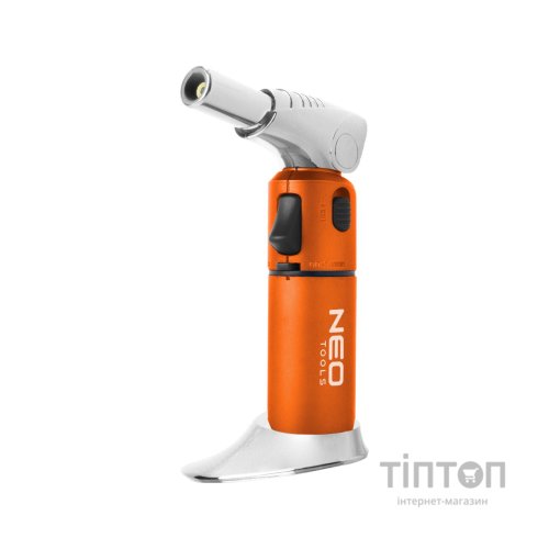 Газовий паяльник Neo Tools поворотний, п’єзозапалювання, 1350°C, об’єм 7.8г, 340г (19-904)