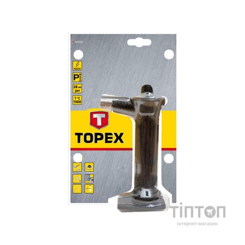 Газовий паяльник Topex п'єзозапалювання, 28 мл (44E106)