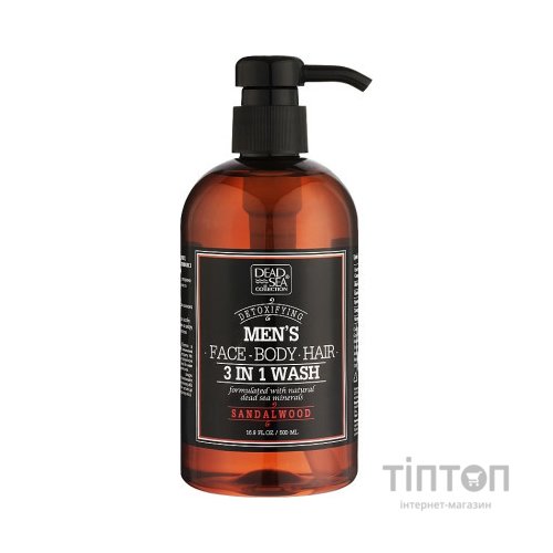 Гель для душу Dead Sea Collection Sandalwood чоловічий 3 в 1 для тіла, волосся й обличчя 500 мл (7290119481446)