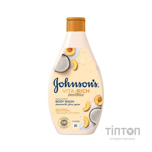 Гель для душу Johnson's Vita-Rich Релаксний з йогуртом, кокосом і екстрактом персика 250 мл (3574661385198/3574661385617)