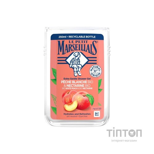 Гель для душу Le Petit Marseillais БІО Білий Персик та Нектарин 250 мл (3251241048512/3574661578354)
