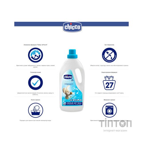 Гель для прання Chicco Sensitive для дитячих речей 1.5 л (8058664122325)