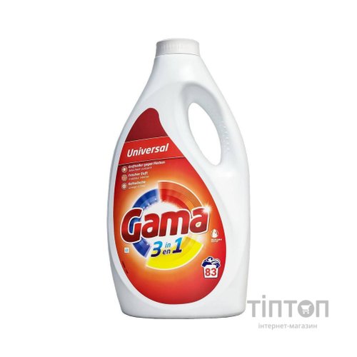 Гель для прання Gama 3 in 1 Universal 3.735 л (8435495845546)