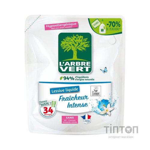 Гель для прання L'Arbre Vert Інтенсивна свіжість запасний блок 1.53 л (3450601046438)