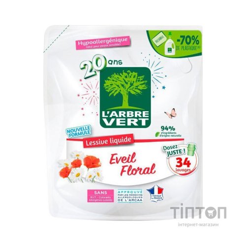 Гель для прання L'Arbre Vert Квіткове пробудження запасний блок 1.53 л (3450601046476)
