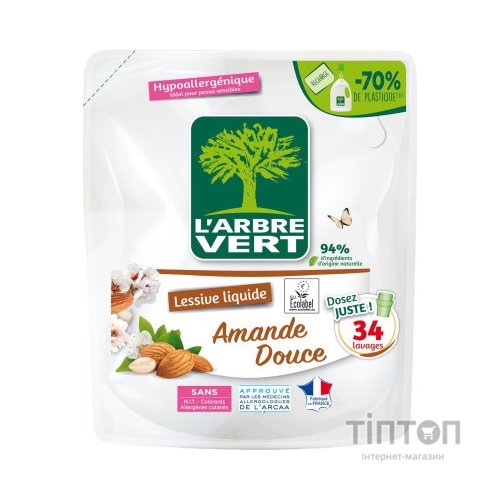 Гель для прання L'Arbre Vert Солодкий мигдаль запасний блок 1.53 л (3450601046452)