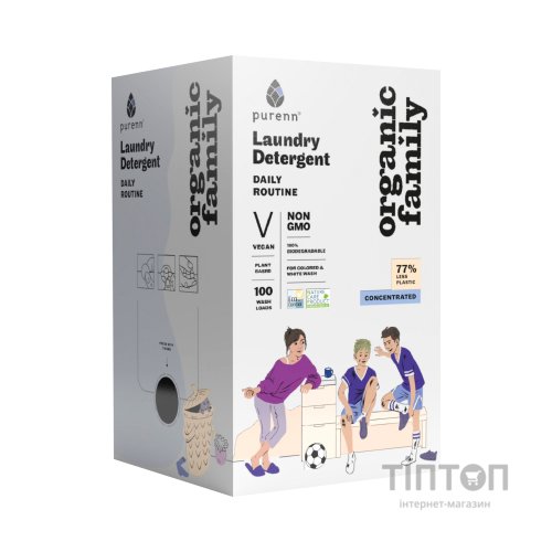 Гель для прання Purenn Organic Family Daily Routine для кольорових та білих речей з Малиною 3 л (4751024880869)