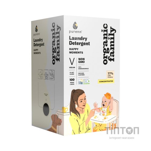Гель для прання Purenn Organic Family Happy Moments для дитячих речей з Ромашкою 3 л (4751024881002)