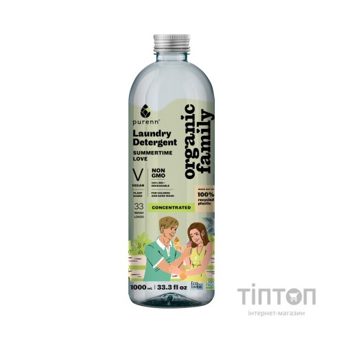 Гель для прання Purenn Organic Family Summertime Love для кольорових та темних речей з Календулою 1 л (4751024880425)