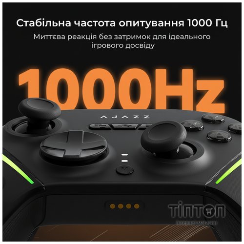 Геймпад Ajazz GP100 2.4G/BT/USB Switch/PC/iOS/Android RGB Black (GP100-B)