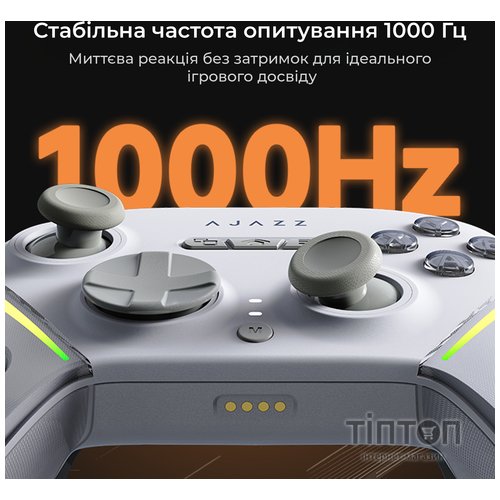 Геймпад Ajazz GP100 2.4G/BT/USB Switch/PC/iOS/Android RGB White (GP100-W)