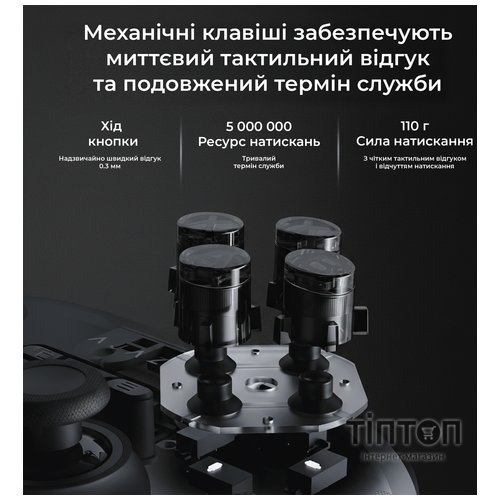 Геймпад Ajazz GP100 2.4G/BT/USB Switch/PC/iOS/Android RGB Black (GP100-B)