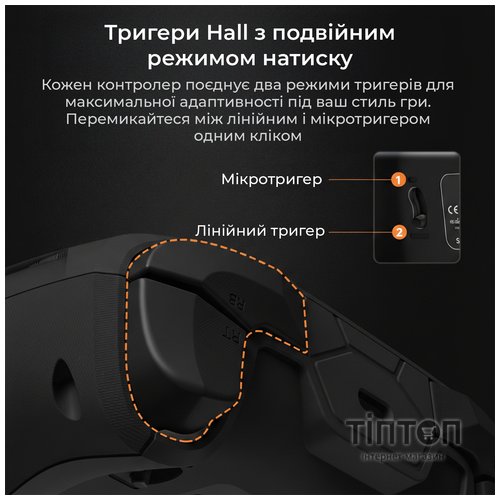 Геймпад Ajazz GP100 2.4G/BT/USB Switch/PC/iOS/Android RGB Black (GP100-B)