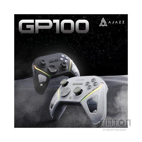 Геймпад Ajazz GP100S 2.4G/BT/USB Switch/PC/iOS/Android RGB Black (GP100S-B)