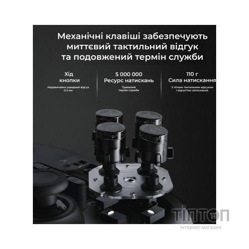 Геймпад Ajazz GP100S 2.4G/BT/USB Switch/PC/iOS/Android RGB Black (GP100S-B)